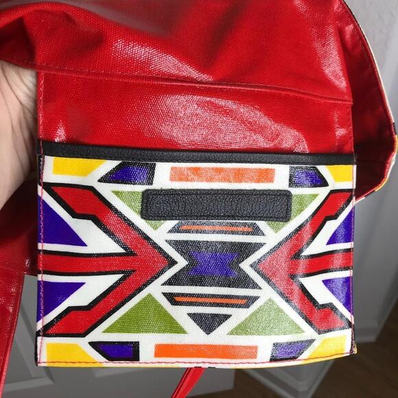 Diane von Furstenberg Colorful Waxed Canvas Tote Beach Bag Shoulder Bag - Picture 7 of 8